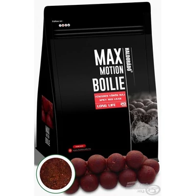 HALDORÁDÓ MAX MOTION Boilie Long Life 20 mm - Fűszeres Vörös máj