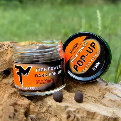 Feedermánia HIGH POWER DARK POP-UP BOILIES &amp;amp; BARRELS 8 MM Mangó