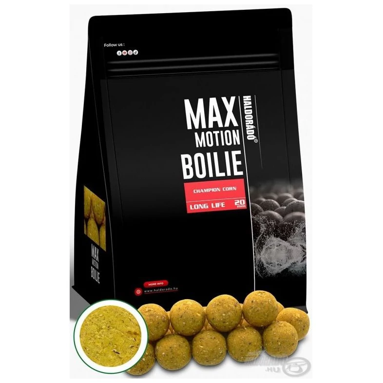 HALDORÁDÓ MAX MOTION Boilie Long Life 20 mm - Champion corn