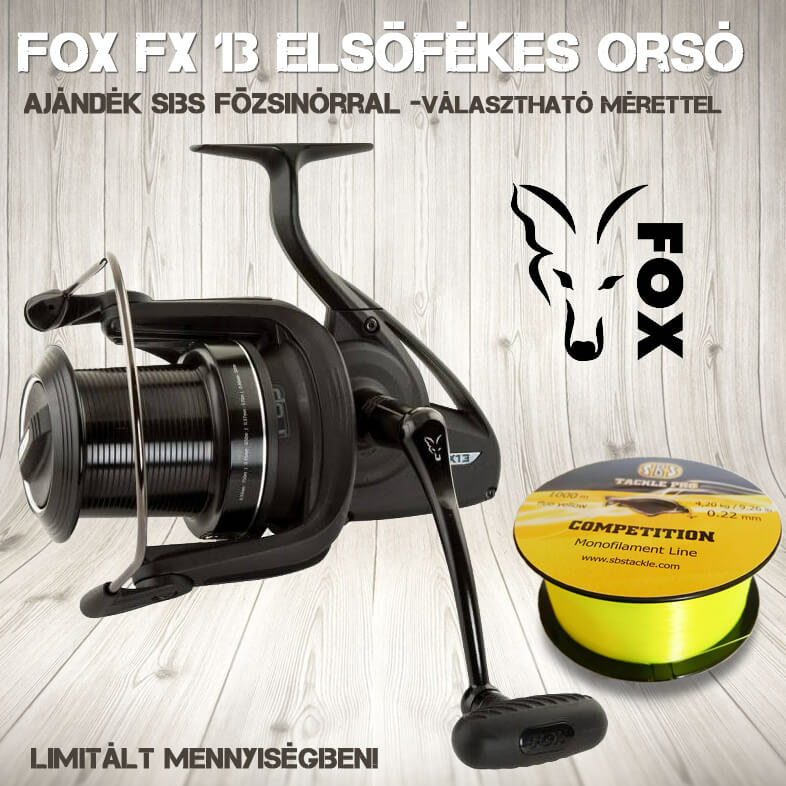 FOX FX13 Elsőfékes Távdobó orsó Ajándék SBS Zsinórral